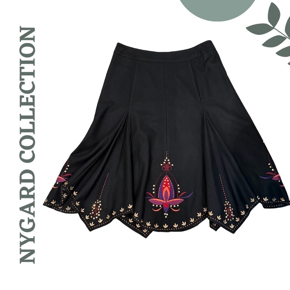 Nygard Collection Embroidered Sequined Maxi Wool Blend Skirt – Size 12